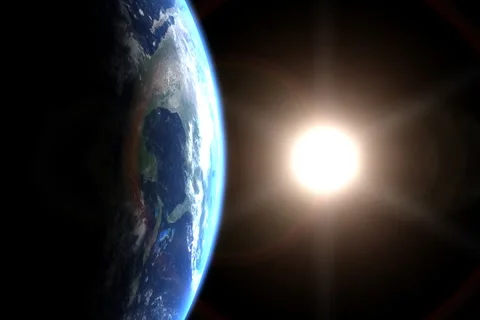 Sunrise in Space (vertical) Stock Footage 981034