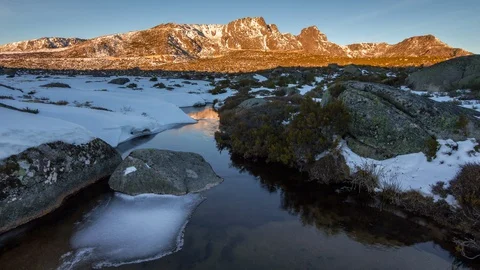 Sunrise St Antonio Fields, Serra da Estrela Natural Park, Portugal - Timelapse Stock Footage 130117204