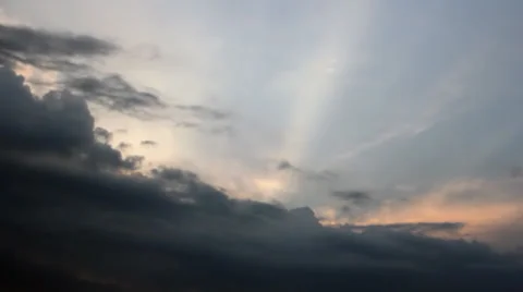 Sunrise subeams in clouds Stock-Footage 36741875