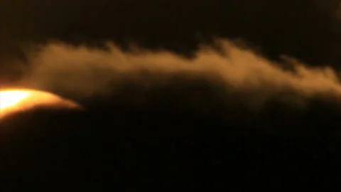 Sunrise sun appear from clouds Stock Footage 125901141