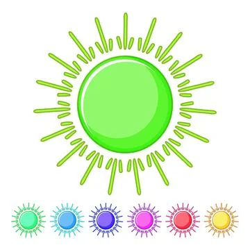 Sunrise sun cartoon vector graphic Stock Illustration