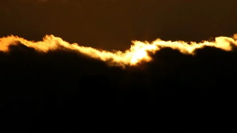Sunrise sun in clouds over town Stock Footage 86421455