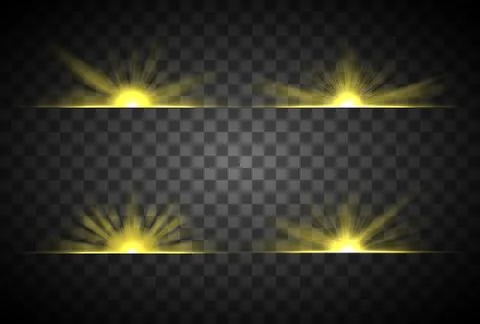 Sunrise, the sun's rays set Stock Illustration