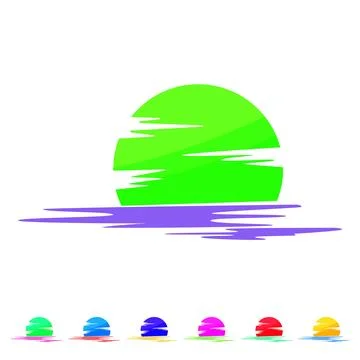 Sunrise sunset cartoon vector graphic 스톡 일러스트
