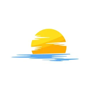 Sunrise sunset cartoon vector illustration Stock Illustration