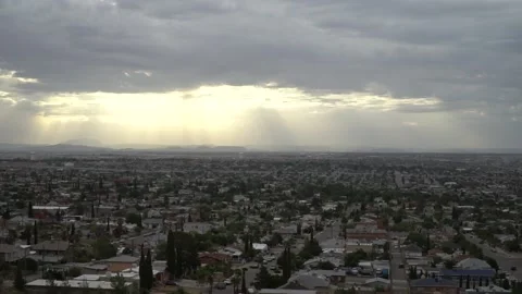Sunrise Sunset Cloud sky with Scenic Vista Of El Paso Texas Video stock 135966990