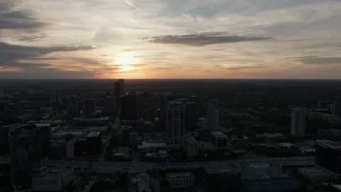 Sunrise Sunset over Downtown and uptown Houston from Drone Vidéo 246700400