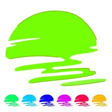 Sunrise sunset vector cartoon graphic Stock Illustration