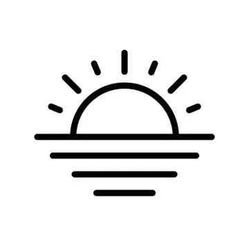 Sunrise Sunset vector illustration, Ramadan related line icon Stock Illustration