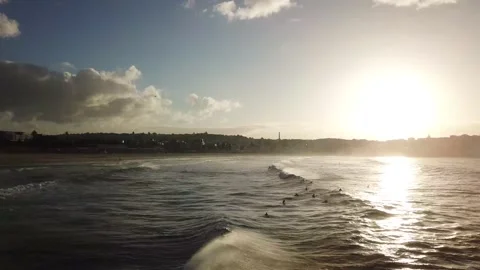 Sunrise Surf at Bondi Beach Stock Footage 159113046