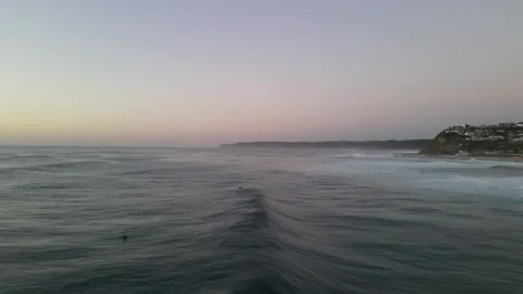 Sunrise surf drone shot Stock Footage 235581592