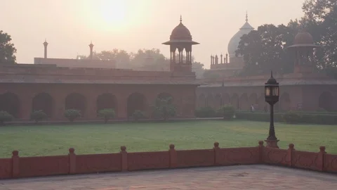 Sunrise at the Taj Mahal complex in Agra, India Stock Footage 101233519