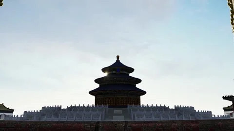 Sunrise at Temple of Heaven, Hall of Prayer for Good Harvests, Beijing Stock Footage 252968853