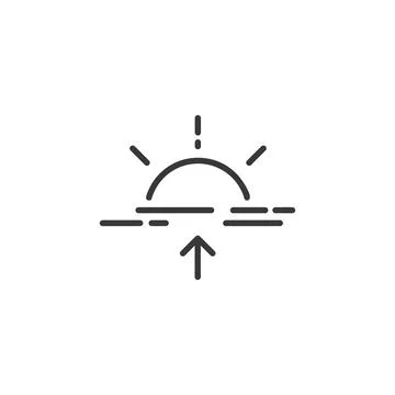 Sunrise thin line icon. Isolated weather vector illustration Stock Illustration