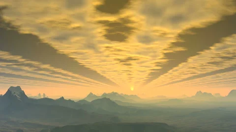 Sunrise through clouds Stock Footage 61026172