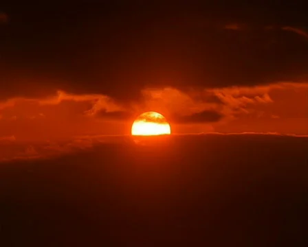 Sunrise through Dark Clouds NTSC Stock Footage 524622