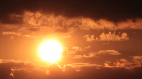 Sunrise through flowing cloud waves Stock Footage 35267416