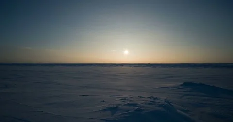Sunrise through Sunset Time Lapse Over Frozen Bering Sea Ice, Arctic Alaska Stock Footage 72322042