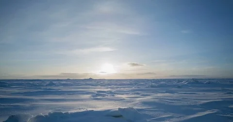 Sunrise through Sunset Time Lapse Over Frozen Bering Sea Ice, Arctic Alaska Stock Footage 72333229