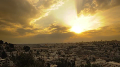 Sunrise time-lapse from the BYU Jerusalem center. Stock Footage 52235693
