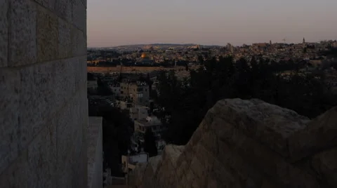 Sunrise time-lapse from the BYU Jerusalem center. Cropped. Stock Footage 54335466