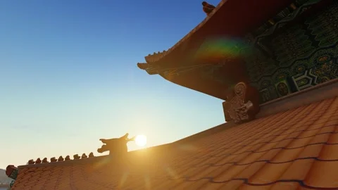 Sunrise time lapse on the Corner Tower of the Forbidden City in Beijing Stock Footage 288085352