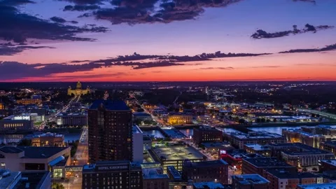 Sunrise Time-Lapse in Des Moines, Iowa, USA Vidéo 146270255