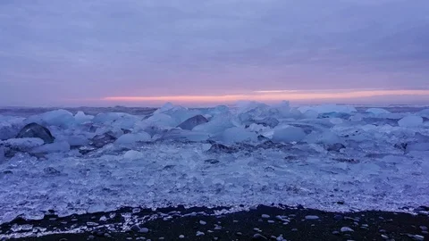 Sunrise Time Lapse at Diamond Beach in Iceland in 4k Stock Footage 90427352