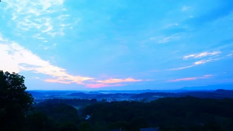 Sunrise time lapse Great Smoky Mountains Pigeon Forge wide Stock Footage