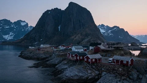 Sunrise time lapse of Hamnoy Stock Footage 112719560