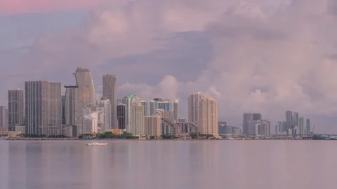 Sunrise time-lapse in Miami Stock Footage 257806085