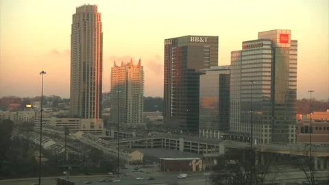 Sunrise time lapse at midtown Atlanta Stock Footage
