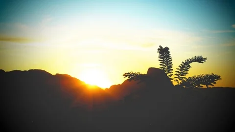 Sunrise time lapse mountain Stock Footage 122126860
