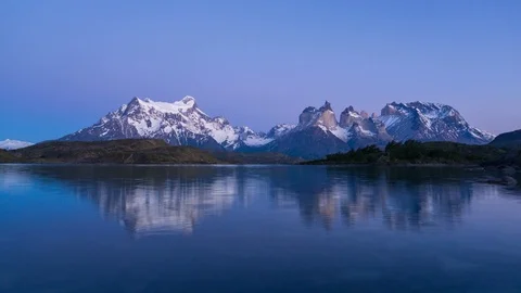 Sunrise Time Lapse of the Mountain Range In Torres Del Paine Stock Footage 105620519