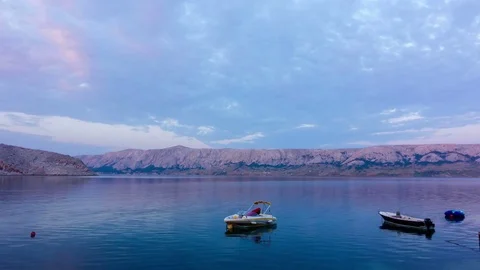 Sunrise time lapse over bay in Croatia, island of Pag Stock Footage 78017364