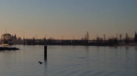 Sunrise Time Lapse over the river Stock Footage 47147571