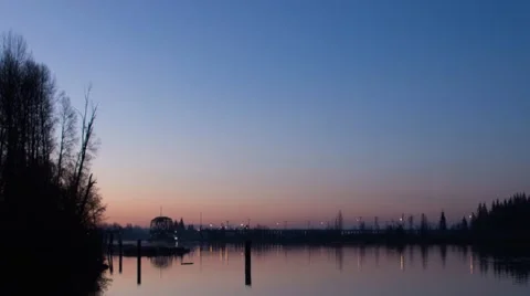 Sunrise Time Lapse over the river Stock Footage 47148092