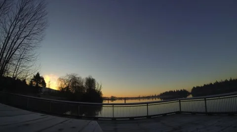 Sunrise Time Lapse over the river Stock Footage 47221292