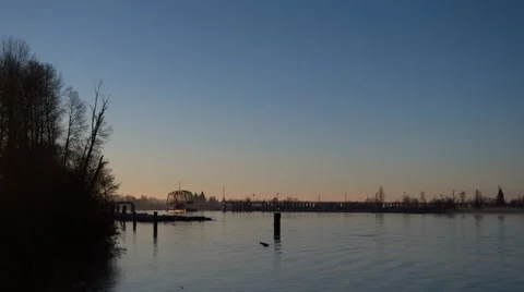 Sunrise Time Lapse over the river Stock Footage 47225030