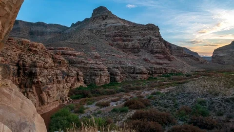 Sunrise Time Lapse Over a Valley In Utah Stock Footage 95756834