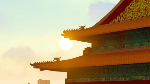Sunrise time lapse at the Palace Museum in Beijing, China Stock-Footage 288177445
