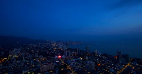Sunrise time lapse of Penangs skyline, Malaysia. Stock Footage 115066207