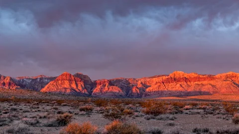 Sunrise time lapse at Red Rock Canyon Las Vegas Stock Footage 234123113