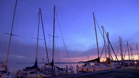 Sunrise Time Lapse At Small Harbor 库存影片 98903875