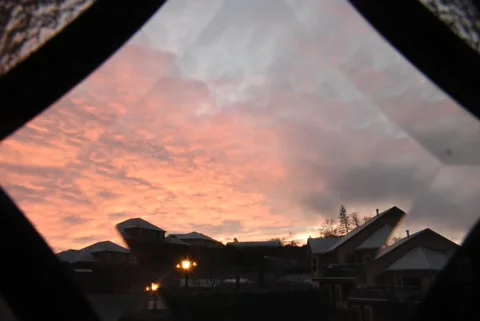 Sunrise Time Lapse through leaded glass Video stock 144443761