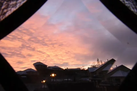 Sunrise Time Lapse through leaded glass Video stock 144446735