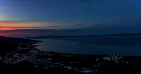 Sunrise time lapse Tucepi Stock Footage 71586907