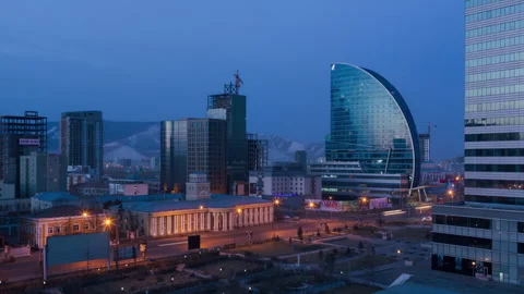 Sunrise time lapse Ulaanbaatar, Mongolia Stock Footage 258384174