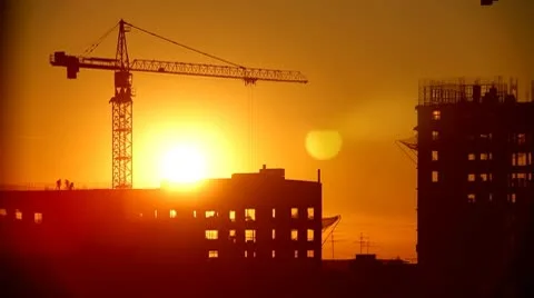 Sunrise Time Lapse With Under Construction Building In Fore Ground Stockbeeldmateriaal 10713965