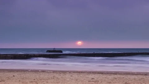 Sunrise timelapse at the Black Sea Stock Footage